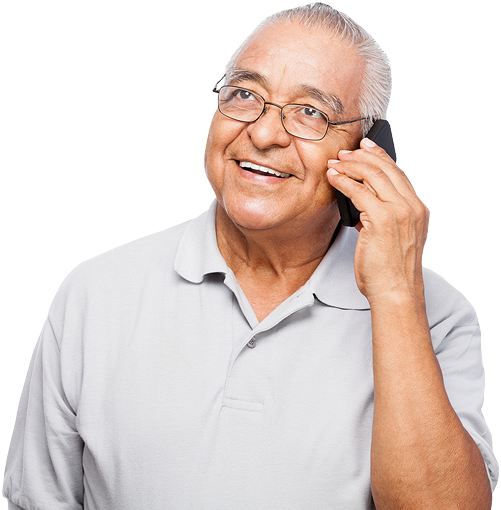Contact header image Contact header image - Man on phone