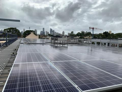 Solar panels on  data centre roof