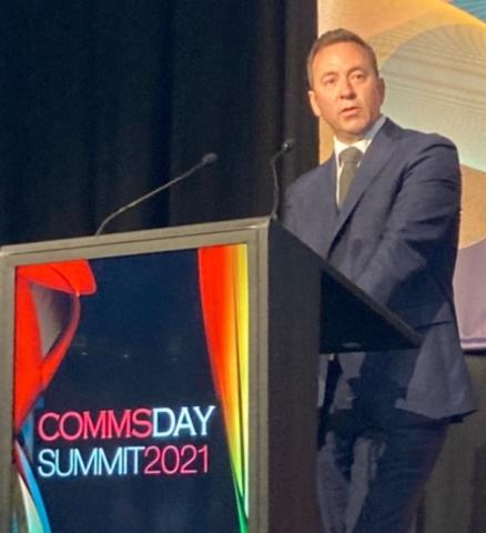 Trent Czinner delivers CommsDay speech