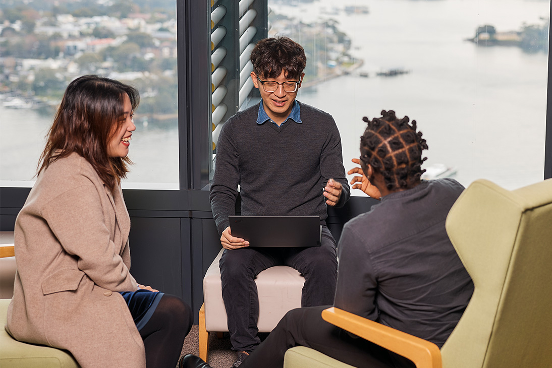 employees chatting